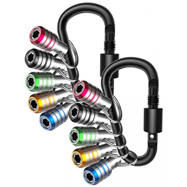 비트 홀더, 임팩트 드라이버용 1/4인치 드릴 비트 홀더 키체인 빠른 변경 자기 스크루드라이버 비트 홀더-10개를 잠금 해제하려면 뒤로 당겨