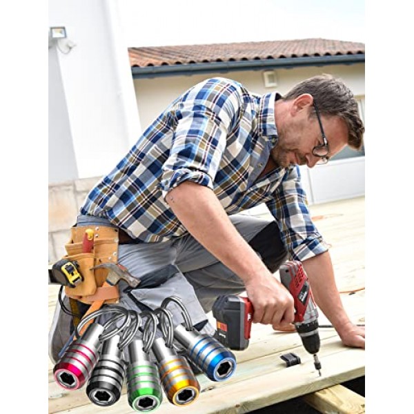 비트 홀더, 임팩트 드라이버용 1/4인치 드릴 비트 홀더 키체인 빠른 변경 자기 스크루드라이버 비트 홀더-10개를 잠금 해제하려면 뒤로 당겨