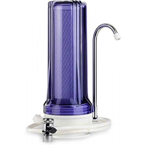 iSpring CKC1C 탄소 필터가 포함된 조리대 식수 여과 시스템, 2.5 x 10, 투명