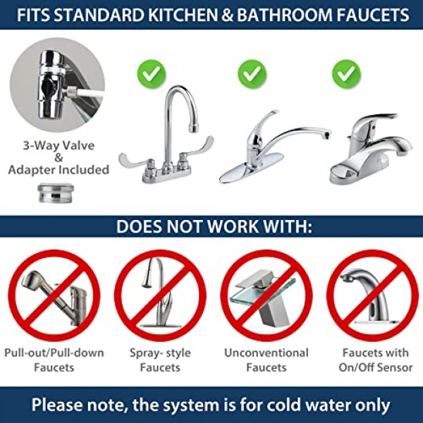 iSpring CKC1C 탄소 필터가 포함된 조리대 식수 여과 시스템, 2.5 x 10, 투명