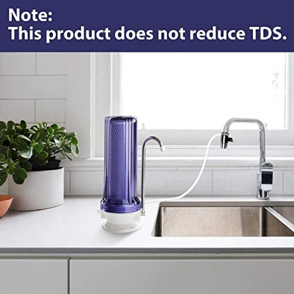 iSpring CKC1C 탄소 필터가 포함된 조리대 식수 여과 시스템, 2.5 x 10, 투명