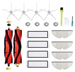 교체 부품 Xiaomi Roborock Mijia Xiaowa S5 S5 MAX S6 S60 S65 S50 S55 E25 E35 필터 걸레 흰색 실리콘 젤 스위핑 브러시 액세서리 보충 키트