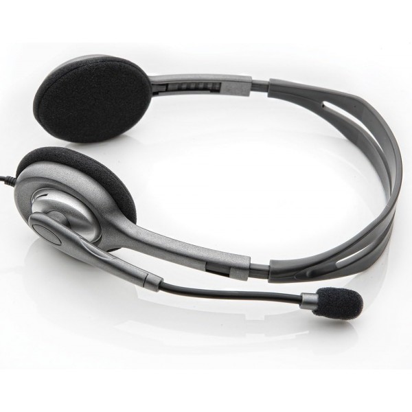 붐 마이크가 장착된 로지텍 H111 3.5mm 아날로그 스테레오 헤드셋, Schwarz