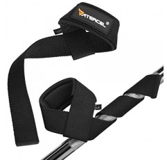 Atercel 리프팅 스트랩 100% 면, 역도용 손목 스트랩, 데드리프트, 보디빌딩, 파워리프팅, 체육관 스트랩 그립 강도, 근력 훈련용 손목 랩이 포함된 패딩 처리된 네오프렌