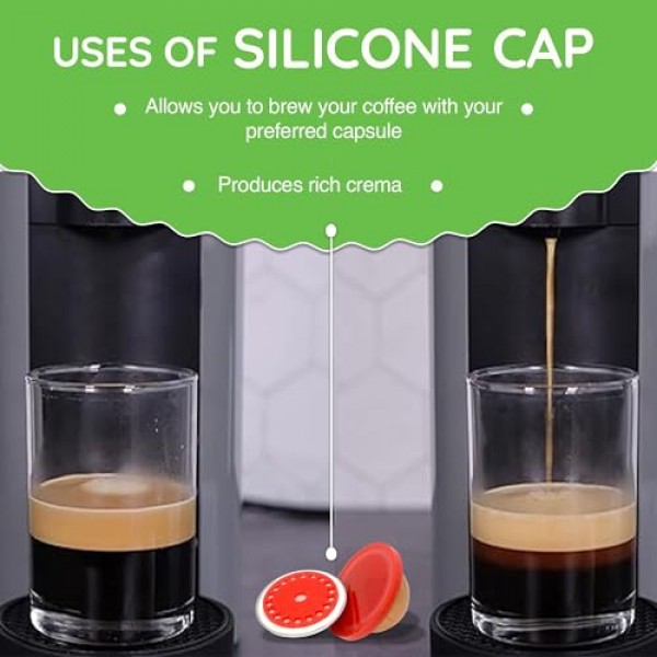 My-Cap 재사용 가능한 커피 캡슐 캡 및 뚜껑 세트 - Nespresso Vertuo 포드와 호환 가능 - 재사용 가능, 식품 등급 및 BPA 프리 커피 포드 캡 및 뚜껑 - Nespresso Vertuo 캡슐 재사용 