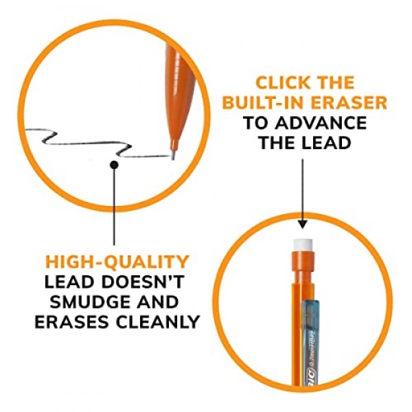 BIC Xtra-Smooth 샤프펜슬(MPCE40-BLK), 브라이트 에디션 미디엄 포인트(0.7mm), 40개 팩, 학교 또는 사무용품용 대용량 샤프펜슬