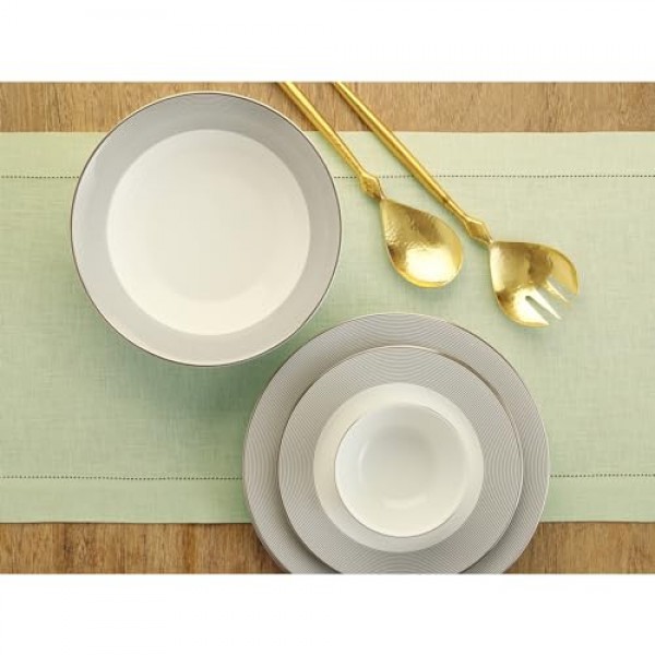 Solino 홈 세이지 그린 린넨 테이블 러너 길이 108인치 – 100% 순수 린넨 14 x 108인치 클래식 헴스티치 엑스트라 롱 테이블 러너 – 봄, 부활절, 여름을 위한 농가 식탁 러