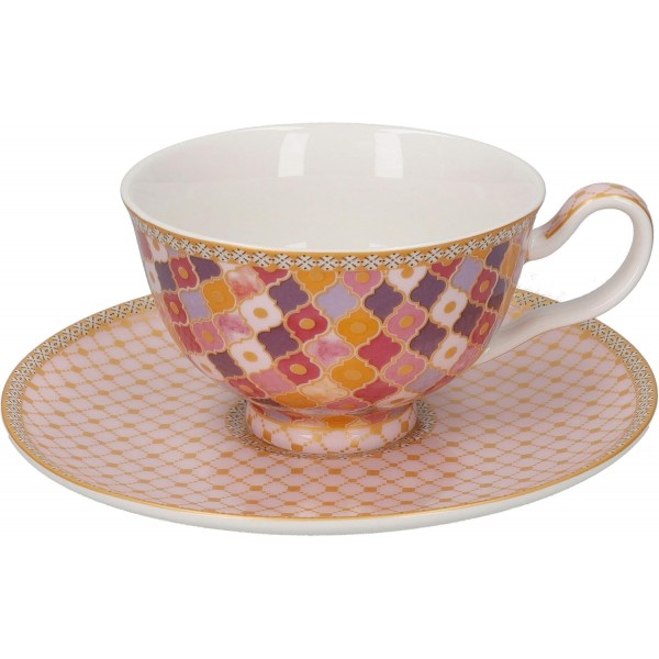Maxwell & Williams HV0118 Teas & C's Kasbah Tea Cup and Saucer Set in Gift Box, Porcelain, Rose, 200ml Rose Single
