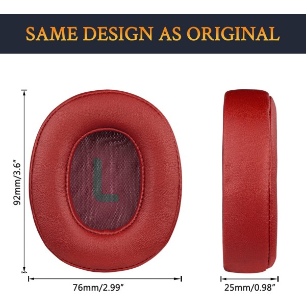 SOULWIT JBL Tune 700(700BT) / 710(710BT) / 750(750BT, 750BTNC) / 760(760NC) 헤드폰 교체용 패드(부드러운 단백질 가죽 소음 차단 폼 포함)용 교체용 이어 패드