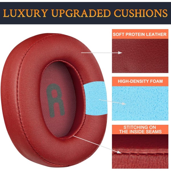 SOULWIT JBL Tune 700(700BT) / 710(710BT) / 750(750BT, 750BTNC) / 760(760NC) 헤드폰 교체용 패드(부드러운 단백질 가죽 소음 차단 폼 포함)용 교체용 이어 패드