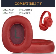 SOULWIT JBL Tune 700(700BT) / 710(710BT) / 750(750BT, 750BTNC) / 760(760NC) 헤드폰 교체용 패드(부드러운 단백질 가죽 소음 차단 폼 포함)용 교체용 이어 패드