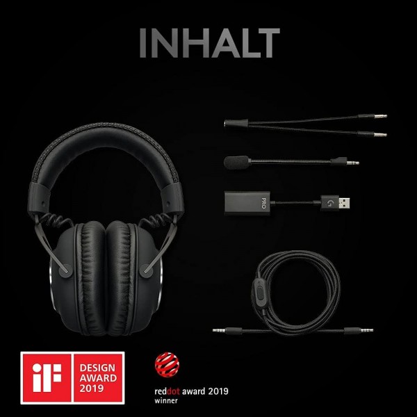 Logitech G PRO 게임용 헤드셋, PRO-G 50mm 스피커가 장착된 오버이어 헤드폰, 알루미늄, 강철 및 메모리 폼, 편안하고 내구성이 뛰어난, Esport 게임용, PC/PS/Xbox/Nintendo 스위치 -