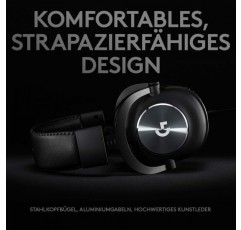 Logitech G PRO 게임용 헤드셋, PRO-G 50mm 스피커가 장착된 오버이어 헤드폰, 알루미늄, 강철 및 메모리 폼, 편안하고 내구성이 뛰어난, Esport 게임용, PC/PS/Xbox/Nintendo 스위치 -