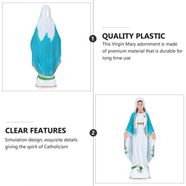 Abaodam 성모 마리아 동상과 동상의 조셉 인형 드 과달루페 성모 마리아 장식품 종교 스타일 플라스틱 공예 장식 교회 장식 데스크탑 장식품