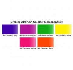 Createx Colors 5802-00 AB 에어브러시 세트, 형광등 형광등, 세트