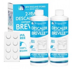 New England Stories Breville 호환 스케일링 솔루션(총 8회 사용), 8개의 세척 정제가 포함된 가치 있는 2년 스케일러 키트, Breville 기계 청소용으로 특별히 설계됨