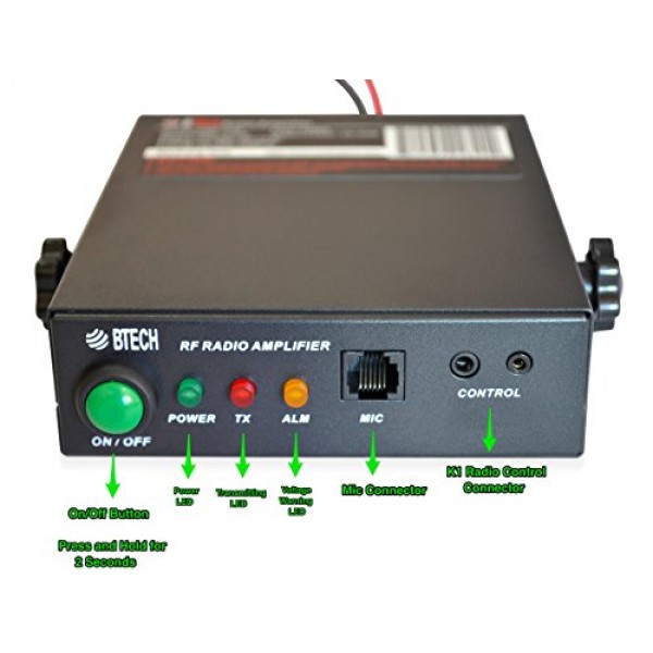 VHF(136-174MHz), 20-40W 출력(2-6W 입력), 아날로그 및 디지털 모드용 BTECH AMP-V25 증폭기, 모든 휴대용 라디오와 호환 가능: BTECH, BaoFeng, Kenwood, Yaesu, ICOM, Motorola