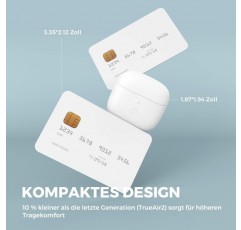 SoundPEATS Bluetooth 헤드폰, Qualcomm QCC3040 및 aptX-Adaptive가 탑재된 Air3 무선 인이어 이어폰, 4-마이크 및 Bluetooth 5.2 TrueWireless 미러링, 인이어 감지, 게임 모드(흰색)