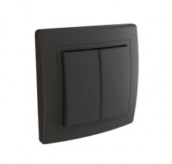 ALING-CONEL PRESTIGE-Line 매립형 시리즈 스위치 VDE 인증 설치 상자 직경 60mm 10AX/250V~ 프레임 포함(전체) 검정 소프트 터치 검정 - 시리즈 스위치