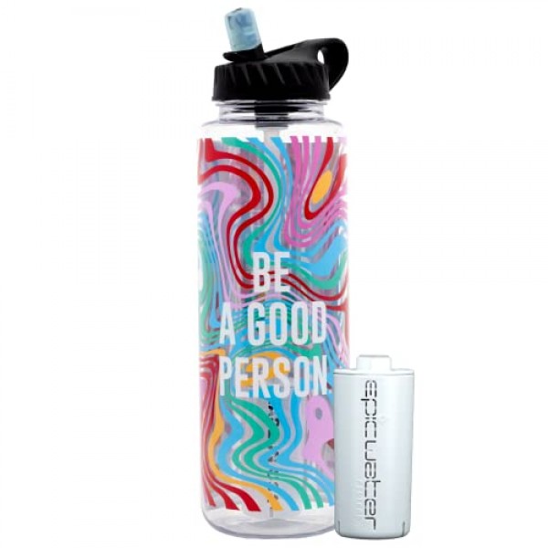 Epic 정수 필터 Nalgene OG Sustain Tritan USA Made 물병 및 75갤런 필터 - 물 불순물 99.99% 제거, 48온스, Be A Good Person 스페셜 에디션