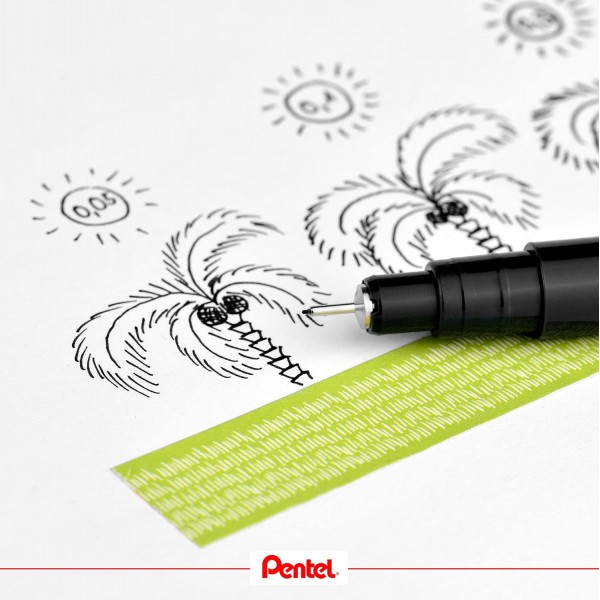 펜텔 포인트라이너 S20P-5N, 파인라이너, 그레이, 방수 및 내광성, 0.5mm, 12개입