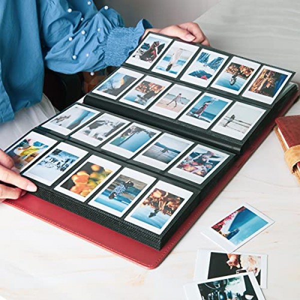 Fujifilm Instax Mini 12 11 90 40, Polaroid Mini 2x3 즉석 카메라 및 Zip 즉석 프린터용 400 포켓 사진 앨범(갈색)