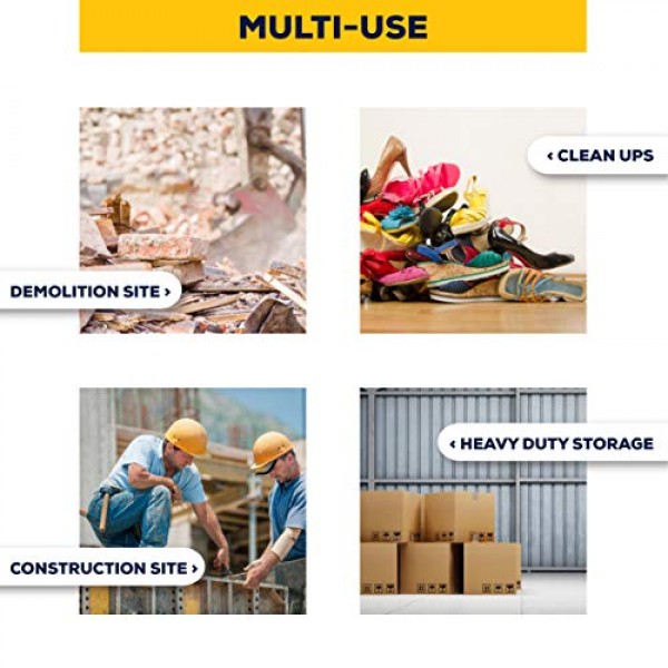 Plasticplace 계약자 쓰레기 봉투 33갤런 - 3.0밀, 검정색 고강도 쓰레기 봉투 33