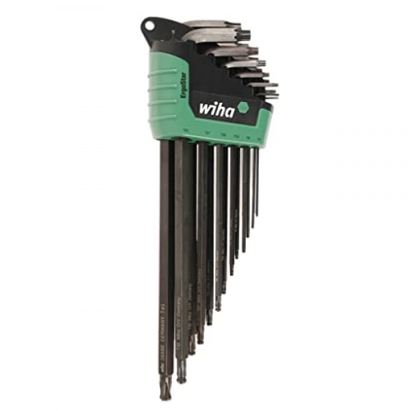 WIHA 36689 ErgoStar Torx 볼 엔드 및 표준 L 키 세트 T5-T45, 자동 고속 개방 홀더, 13개