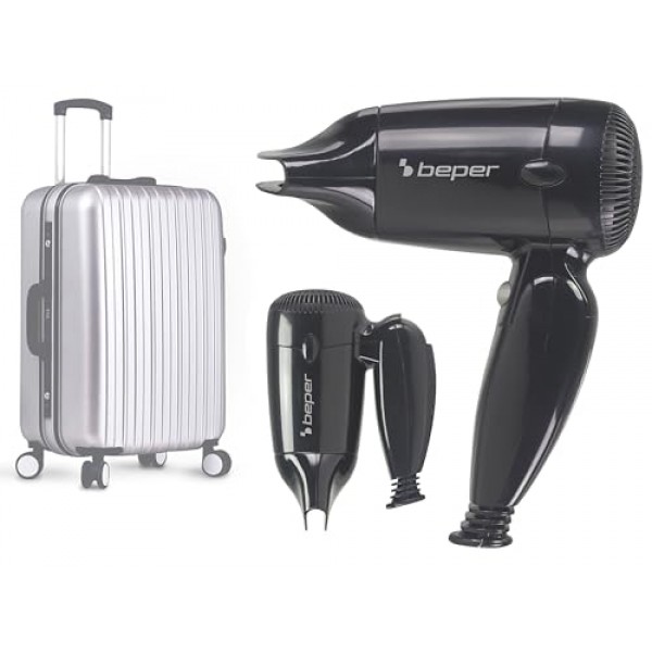 BEPER 40.405 여행용 헤어드라이어 1200W 접이식 여행용 헤어드라이어 소형 블랙