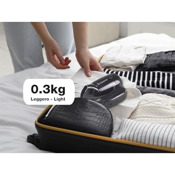 BEPER 40.405 여행용 헤어드라이어 1200W 접이식 여행용 헤어드라이어 소형 블랙