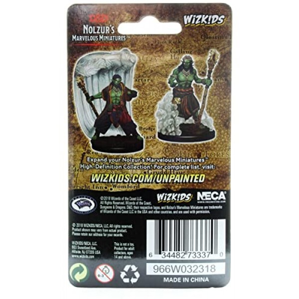 WizKids D&D Nolzurs 놀라운 도색되지 않은 미니어처: 웨이브 5: 물 Genasi 남성 드루이드