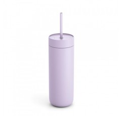 Fellow 물, 아이스티, 커피, 스무디, 아이스 커피 등을 위한 20온스 카터 콜드 여행용 머그 - 유출 방지 뚜껑과 빨대가 포함된 스테인레스 스틸 진공 단열 아이스 커피 텀