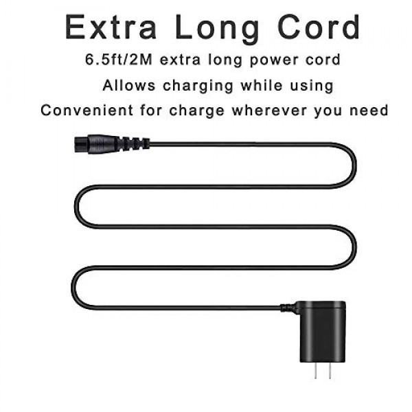 Wahl Color Pro 무선 충전식 헤어 클리퍼 및 트리머 전원 코드용 WUKUR 충전기 교체 Wahl 모델 9649, UL 등록, 6.6FT 포드 코드와만 호환 가능