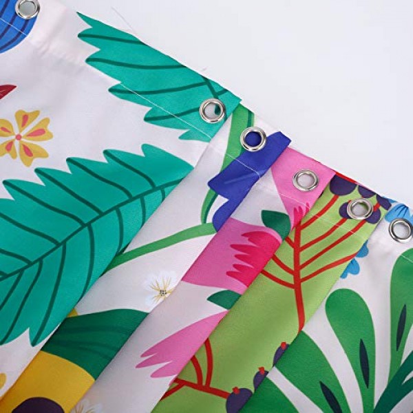 LIVILAN 꽃 샤워 커튼 다채로운 샤워 커튼 꽃 Boho 밝은 독특한 꽃 패브릭 보헤미안 샤워 커튼 욕실 12 후크, 72 