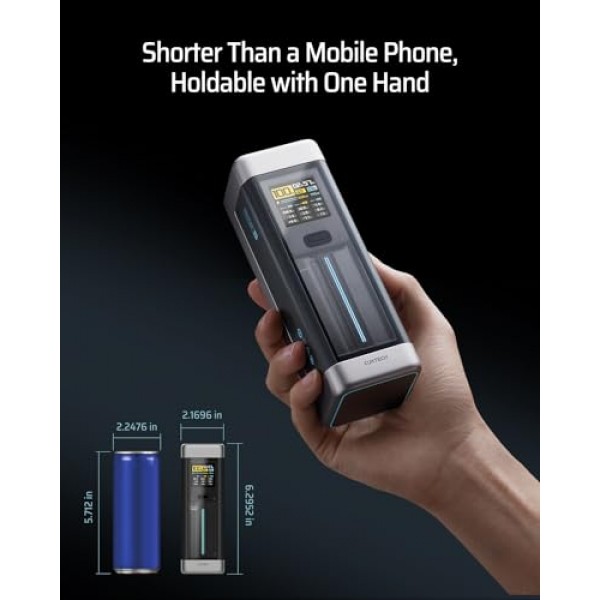 CUKTECH 20 보조 배터리, 25,000mAh 지원 140W PD3.1, 3포트 휴대용 충전기, 노트북, iPhone 15/14 시리즈, 삼성, MacBook, Dell, 태블릿, AirPods 등을 위한 스마트 충전 상태 TFT 디스플레