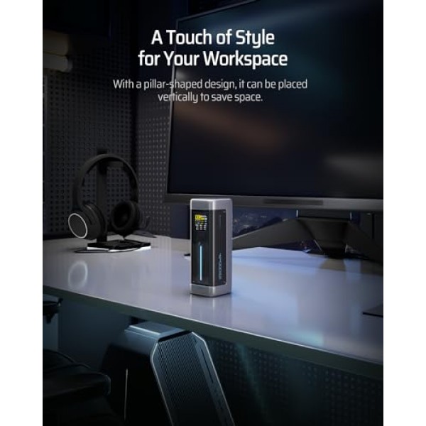 CUKTECH 20 보조 배터리, 25,000mAh 지원 140W PD3.1, 3포트 휴대용 충전기, 노트북, iPhone 15/14 시리즈, 삼성, MacBook, Dell, 태블릿, AirPods 등을 위한 스마트 충전 상태 TFT 디스플레