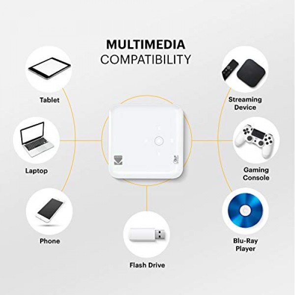 KODAK Luma 350 휴대용 스마트 프로젝터 | 강력한 Ultra HD 충전식 비디오 프로젝터 Android 6.0 - 소프트 케이스 포함