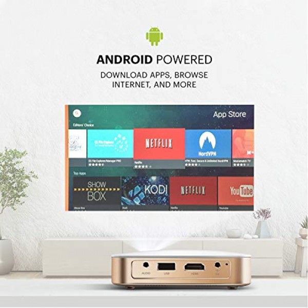 KODAK Luma 350 휴대용 스마트 프로젝터 | 강력한 Ultra HD 충전식 비디오 프로젝터 Android 6.0 - 소프트 케이스 포함