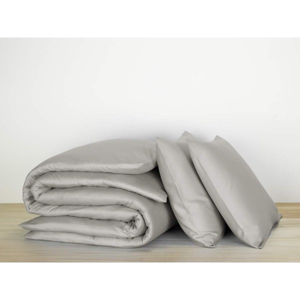 De Witte Lietaer Olivia 침대 린넨, 새틴, 빗질한 면, 라이트 그레이/도브, 260 x 240 cm + 베갯잇 2개 260x240 라이트 그레이/도브