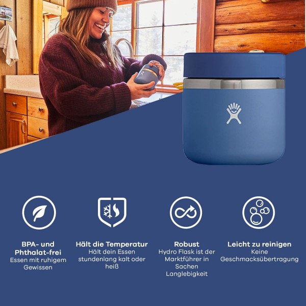 HYDRO FLASK - 누수 방지 뚜껑이 있는 진공 단열 식품 용기 591ml(20oz) - 스테인리스 스틸 용기 - 냉/온 식품용 식품 용기 - BPA 프리 - 스내퍼 스내퍼 591ml(20oz)