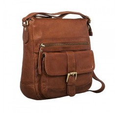 STILORD 'Louise' 빈티지 숄더백 여성용 가죽 소형 메신저 백 태블릿 가방 9.7인치 iPad 숄더백 DIN A5 핸드백 정품 소가죽으로 제작, 황토색 - 브라운, 숄더백