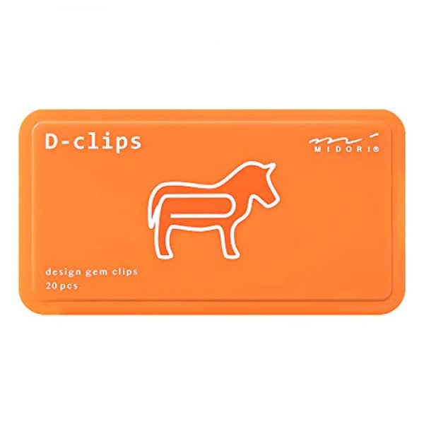 Midori D-클립 43393-006 말 종이 클립(20개 팩)