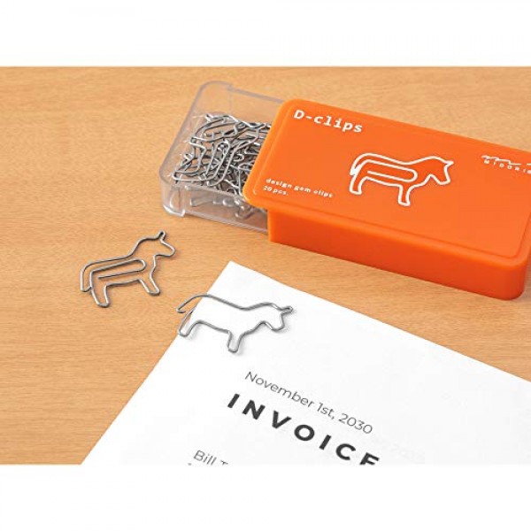Midori D-클립 43393-006 말 종이 클립(20개 팩)
