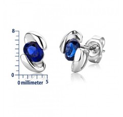 Miore Jewellery 여성용 귀걸이, 보석/탄생석 사파이어/루비 스터드 귀걸이, 화이트 골드 9 캐럿/375 골드, 골드