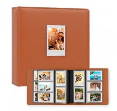 Fujifilm Instax Mini 카메라/폴라로이드 카메라용 360 포켓 사진 앨범, Fujifilm Instax Mini 11 12 9 40 Evo Liplay 8 7+ 즉석 카메라, Polaroid Kodak HP 2x3 사진용 사진 앨범(갈색)