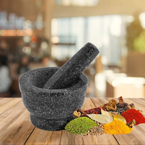 ALBERT AUSTIN 유봉과 박격포 세트 대형 | 주방 기기 세트, 박격포 및 유봉 | 대용량 하드 화강암 모르타르, 프리미엄 솔리드 화강암 모르타르 및 유봉 | 장식용 돌과 모르