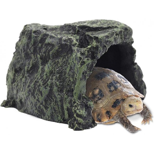 농장 및 목장 수족관 조경 물고기 숨기기 동굴 수족관 거북이 파충류 basking 숨기기 서식지 장식 장식 파충류 테라리움 (색상 2)
