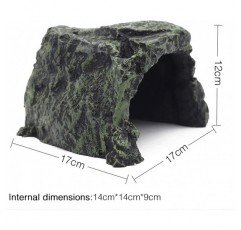 농장 및 목장 수족관 조경 물고기 숨기기 동굴 수족관 거북이 파충류 basking 숨기기 서식지 장식 장식 파충류 테라리움 (색상 2)