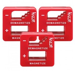 Katzco Red 정밀 자화기 및 탈자기 - 3팩 - 드라이버, 나사, 드릴 비트, 소켓, 너트, 볼트, 못, 드라이버, 렌치, 핀셋 및 기타 강철 도구용