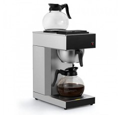 SYBO 12컵 상업용 드립 커피 메이커, 푸어 오버 커피 메이커 브루어, 유리병 2개 및 워머, 스테인레스 스틸 카페테라 SF-CB-2GA